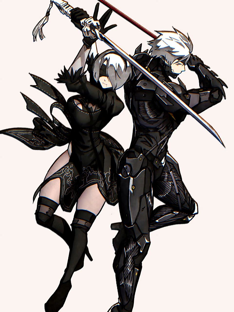 画师syachiiro绘制的一组《合金装备崛起:复仇》雷电插画作品,展现了