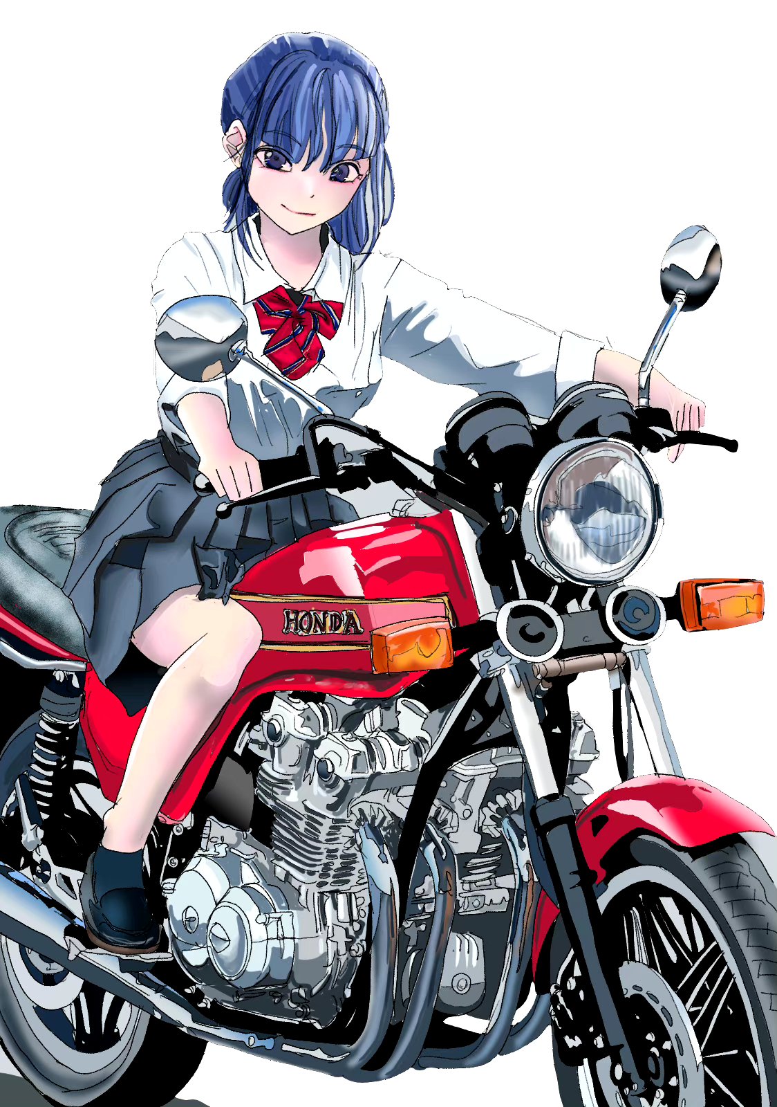 分享一组摩托女生插画作品,再现了女孩的柔美与机械的硬朗.by ccig6q