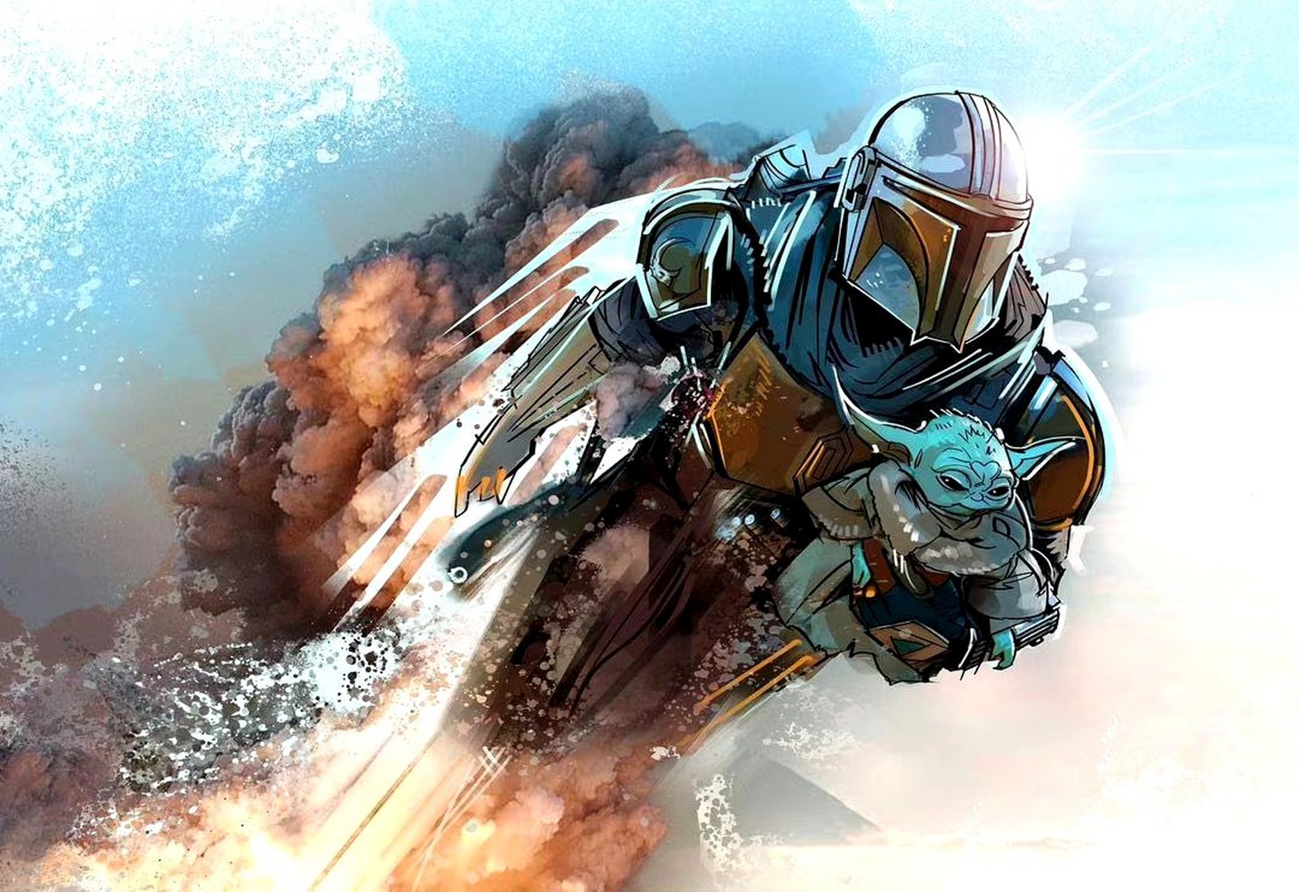 一组美剧《曼达洛人》角色插画欣赏,期待继续冒险的故事,by eli hyder