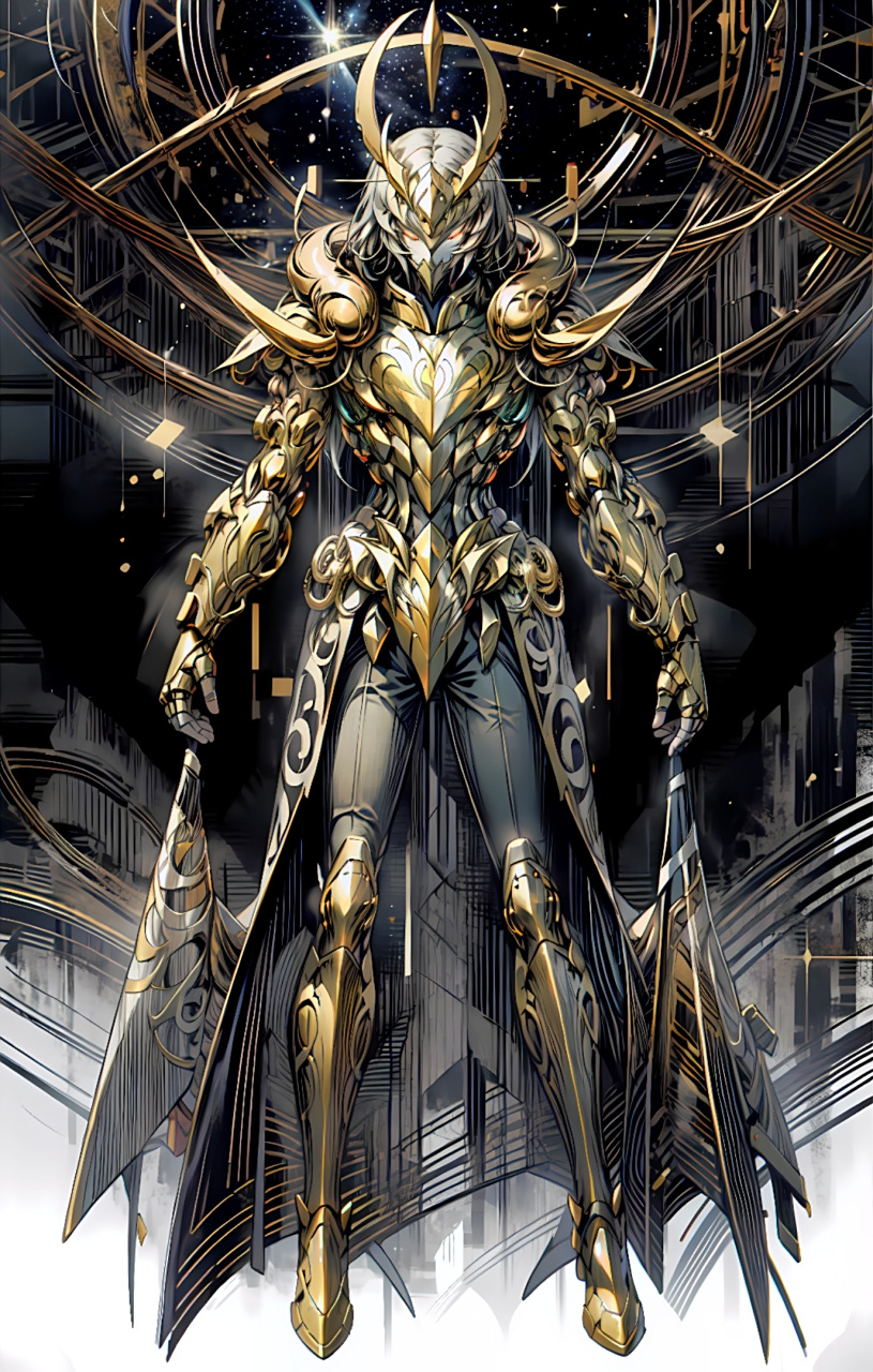 ai创作:白羊座黄金圣斗士,圣衣有设定的外形了.