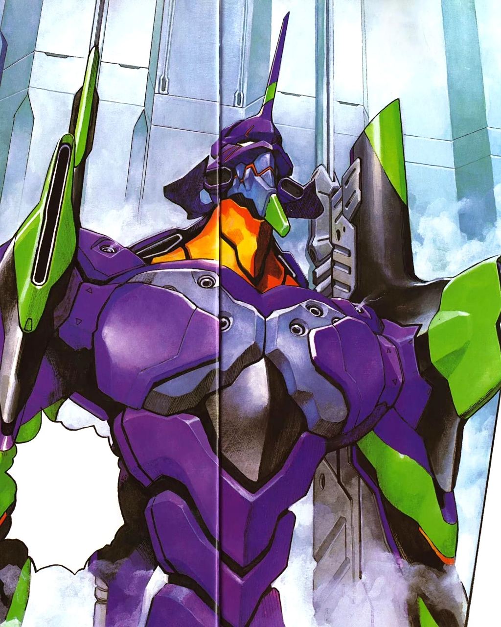 一组动漫《新世纪福音战士》原画图稿欣赏,一直的经典作品.