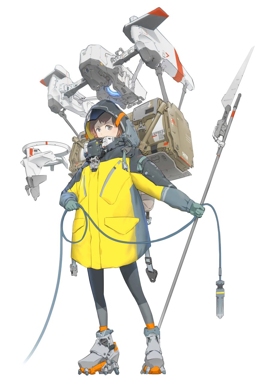 画师ted zhang科幻角色插画欣赏,机械与少女.#动漫# #插画# #二次元