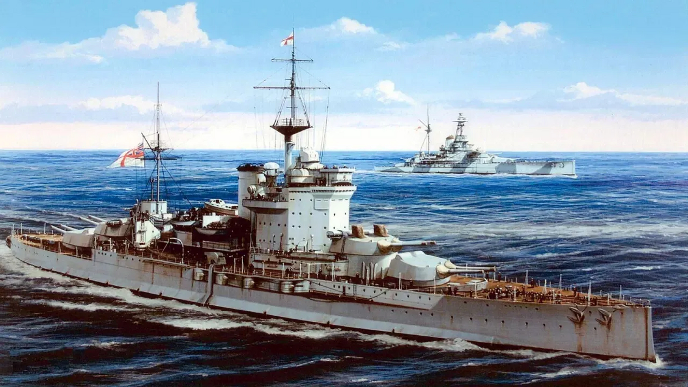 二战海军战舰插画作品欣赏,虽然保存下来的不多,但是它们作战的雄姿