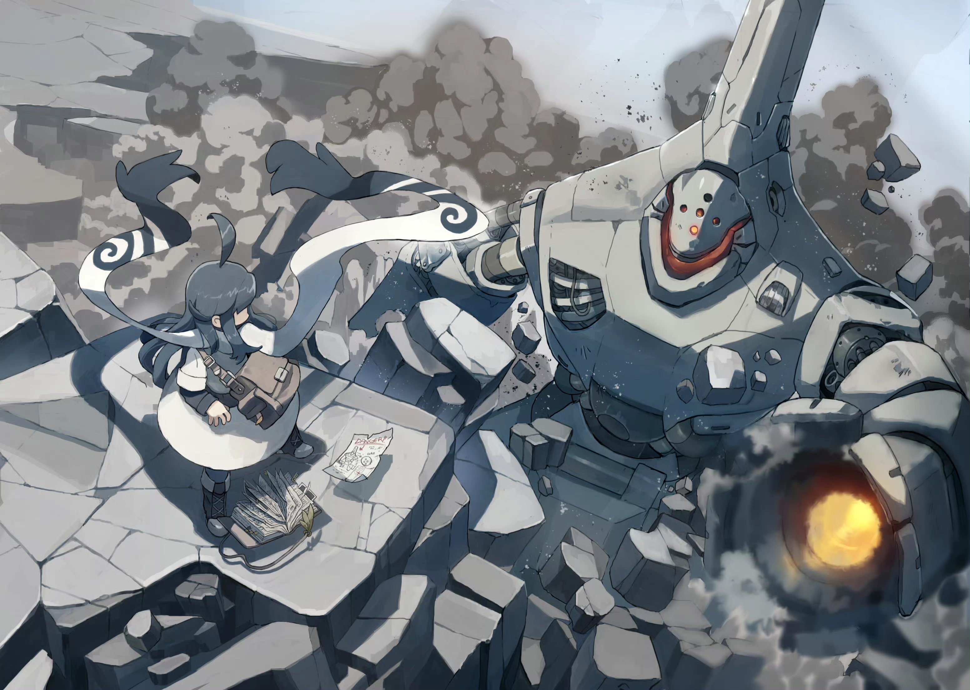 描绘了未来世界机甲与人类之间的战斗场景