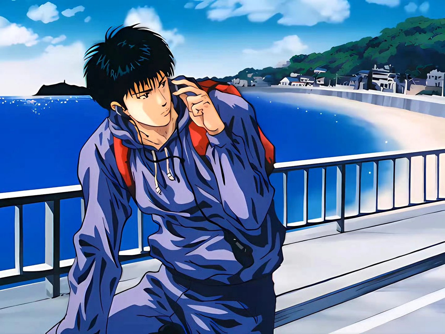 动画《灌篮高手》片尾插画欣赏,展现了湘北五人的各种生活场景,当年追