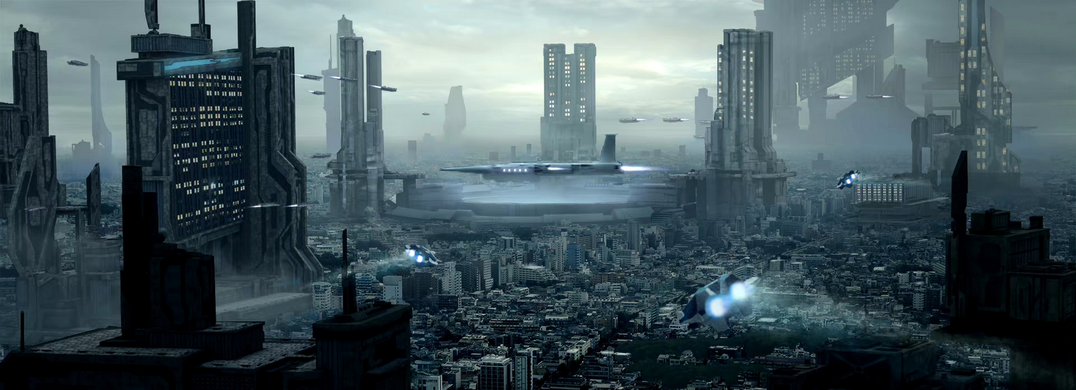 一组科幻场景插画欣赏,描绘了未来不同的环境场面,by 公瑾wang.