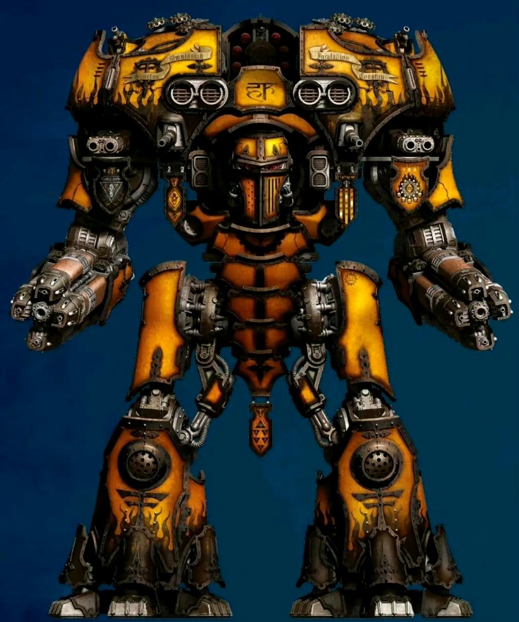 一组游戏《战锤》系列泰坦机甲设计欣赏,展现了不同风格和样式的机体.