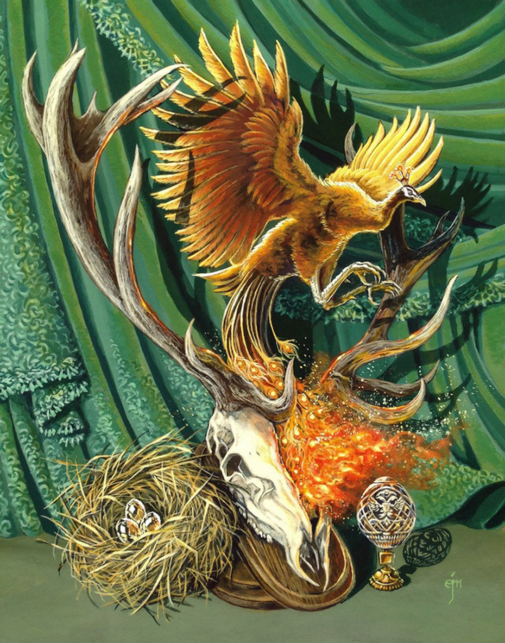 moffitt绘制的一组动物插画作品,结合了各种自然元素赋予笔下动物