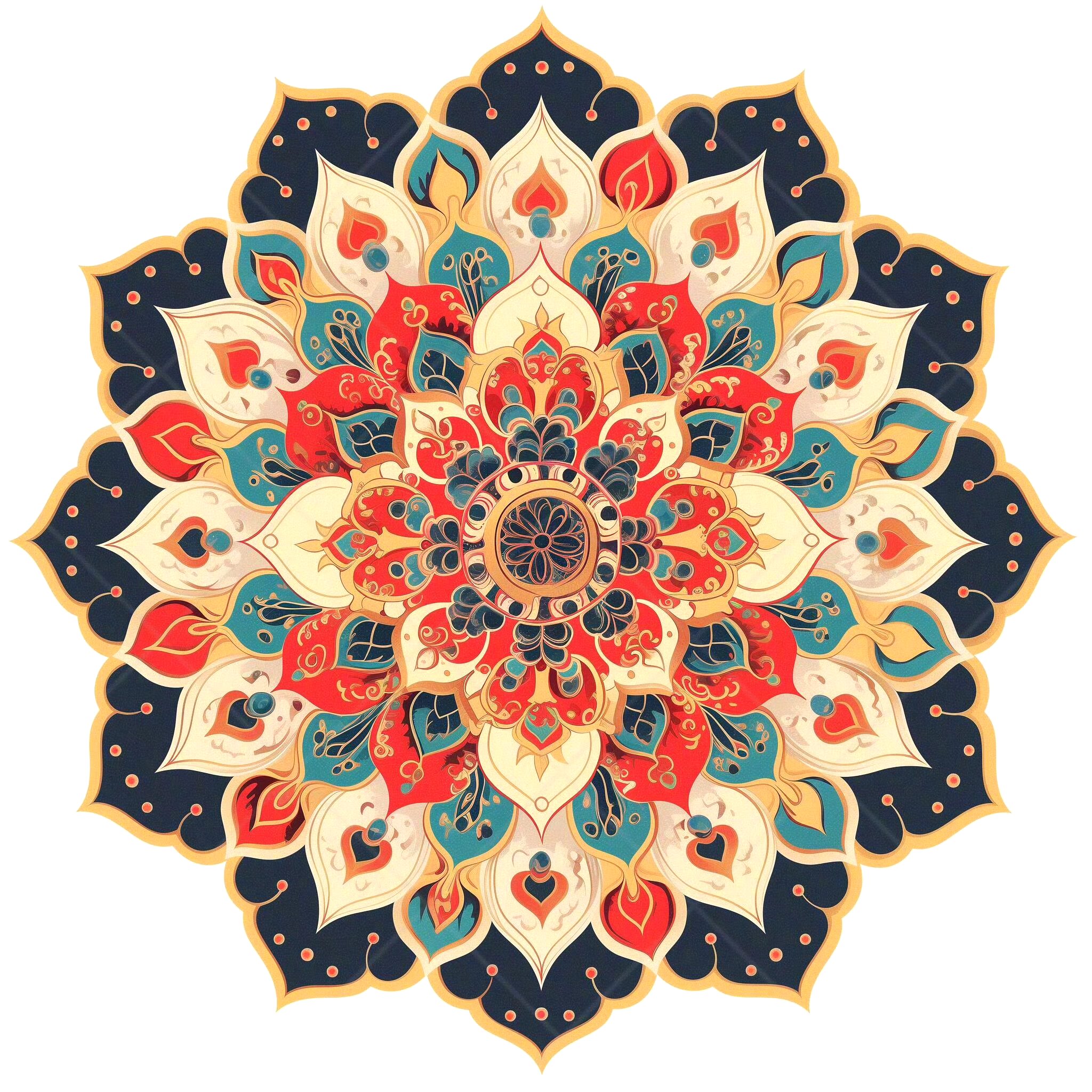 分享一组曼陀罗花纹插画作品