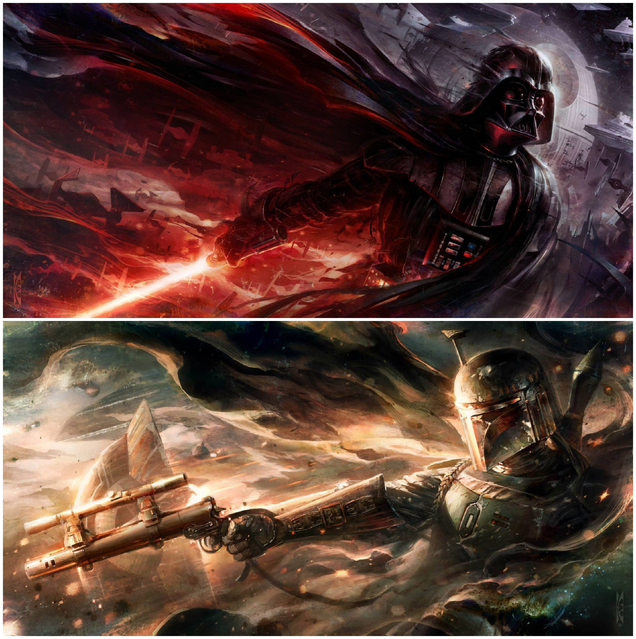 画师raymond swanland星球大战系列插画作品欣赏,用华丽的风格再现了