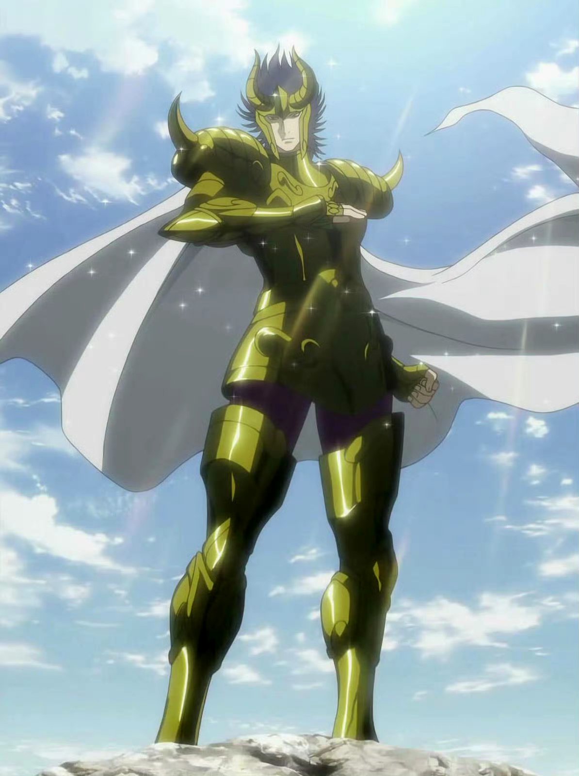 他是前代山羊座黄金圣斗士,虽然沉默寡言,但战友和后辈在他心里的分量