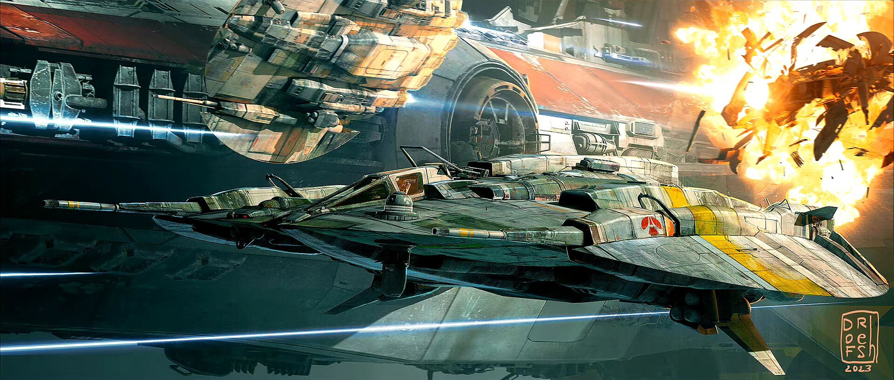 画师dofresh科幻场景作品欣赏,描绘了人类对未知领域的探索.