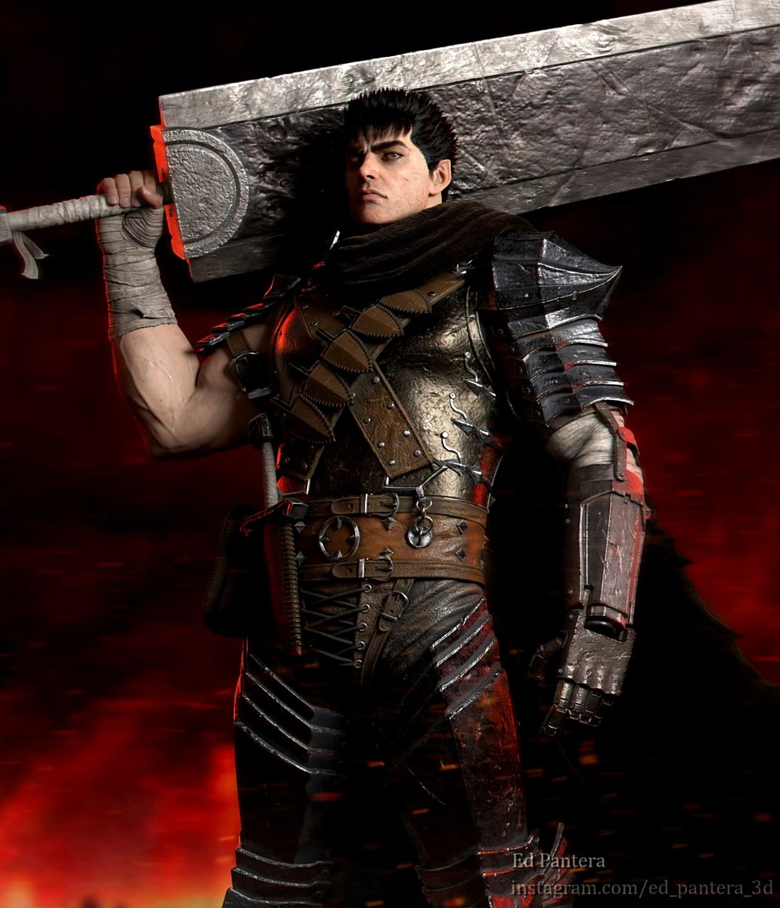 建模欣赏:剑风传奇 格斯,建模师 rick herter 67.