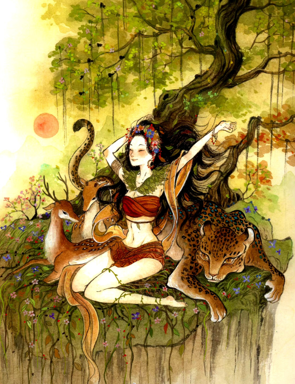 一组古风神话传说作品欣赏,用水墨绘制出动人的神话传说,by 鹿溟山.