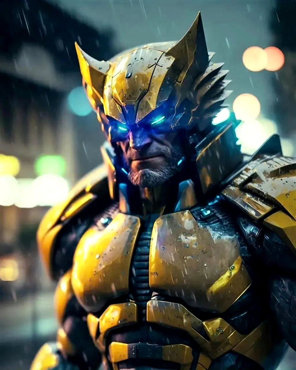 ai生成的一组漫威动画版钢铁金刚狼,盔甲质感不错,by midjourney.