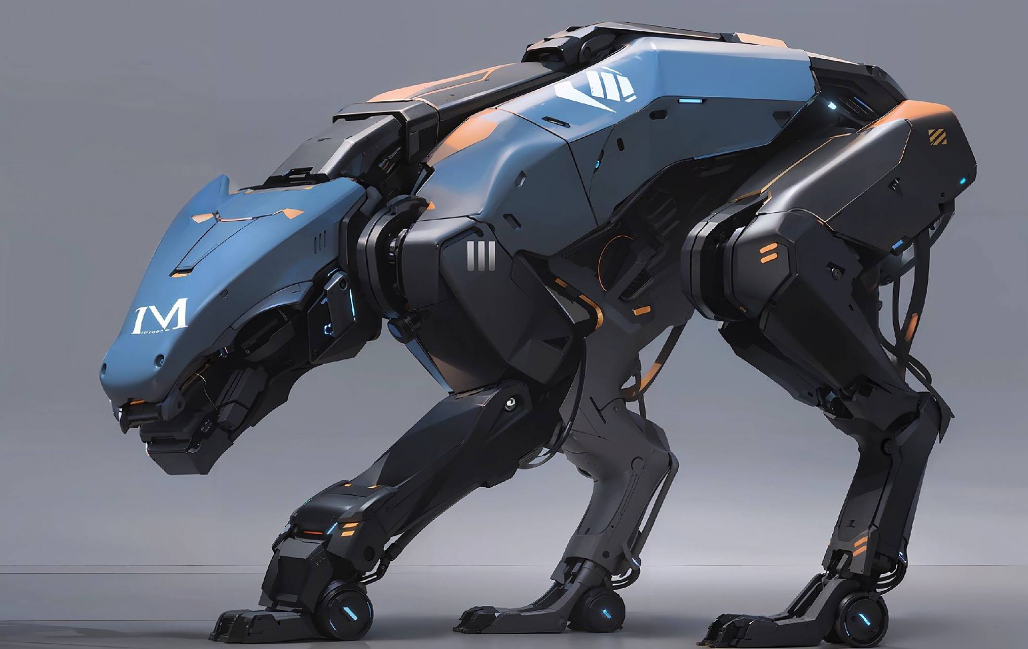 建模欣赏:一组四足机甲建模,采用了蟹型和兽型布局,便于在崎岖地形