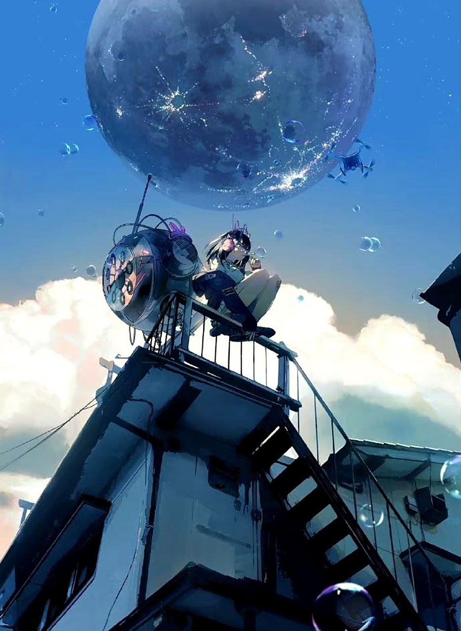 一组潮流风格的角色插画欣赏,描绘了少年追逐梦想的故事.