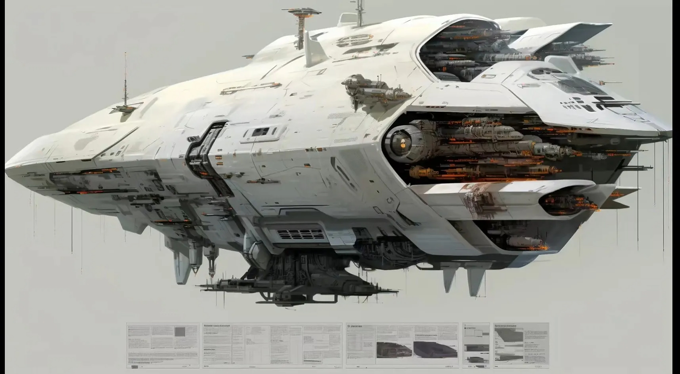 ai生成的一组飞船载具欣赏,展现了形态各异的太空战舰.