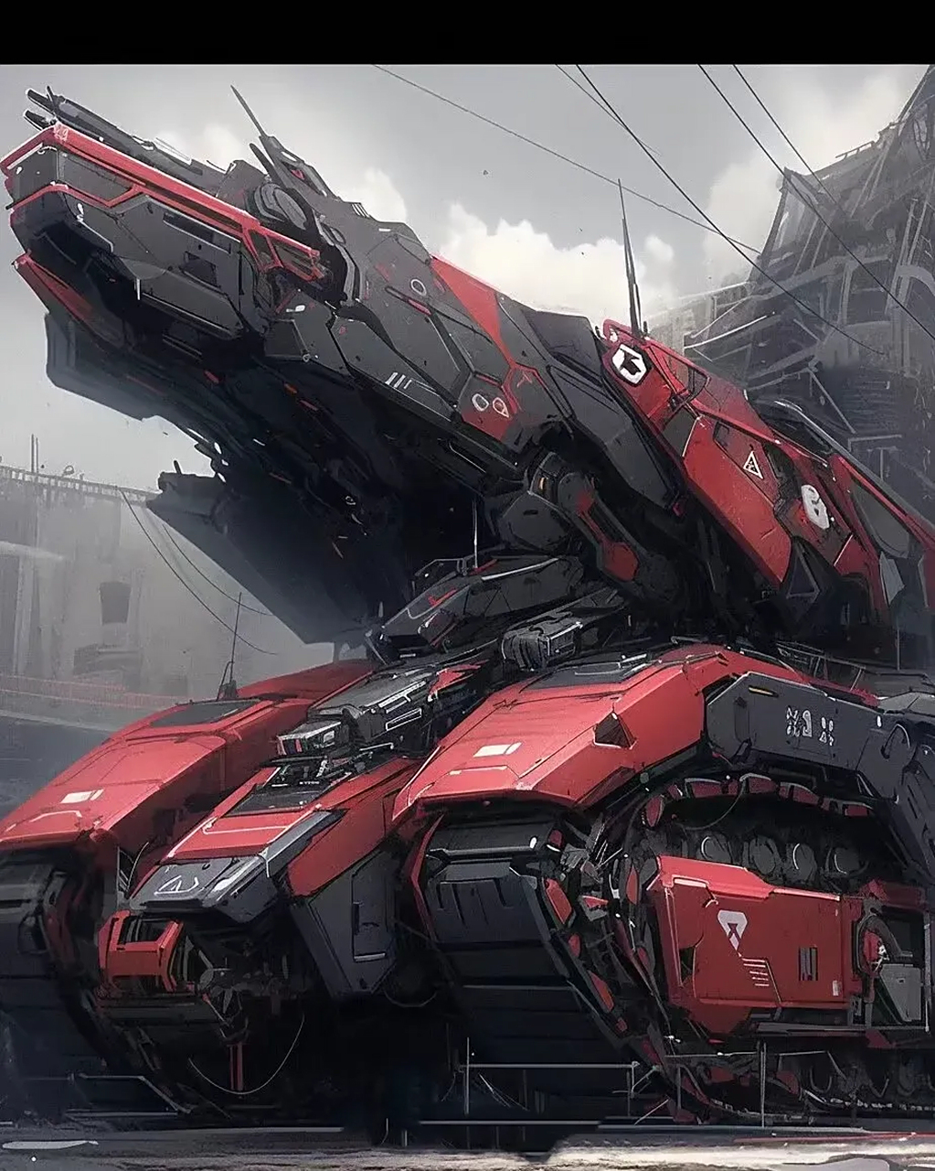 ai生成的一组未来风格的坦克作品,装甲厚重,火力惊人.#动漫# #插画# #