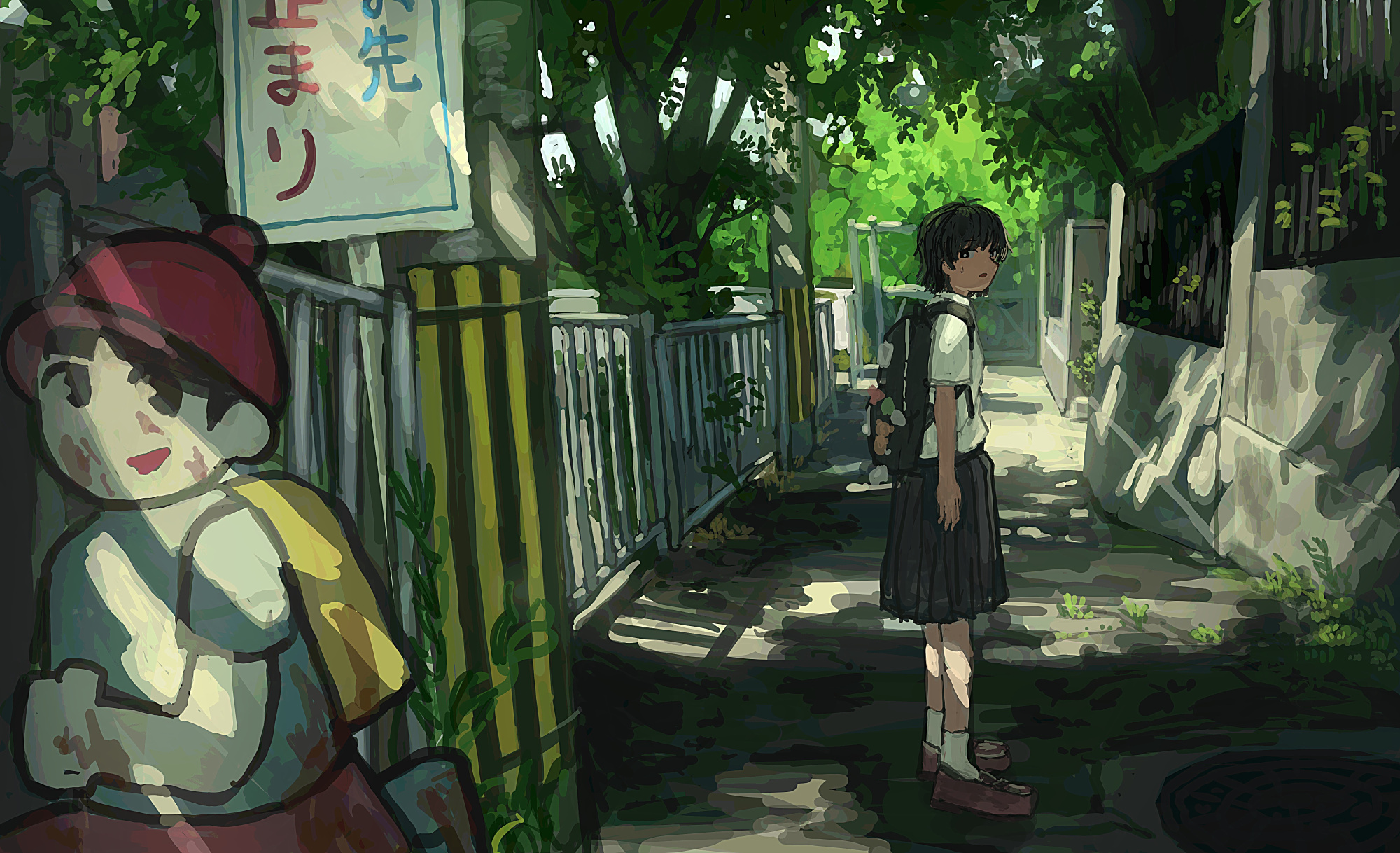 illust动漫场景绘画作品欣赏,用简约而富有动感的笔触