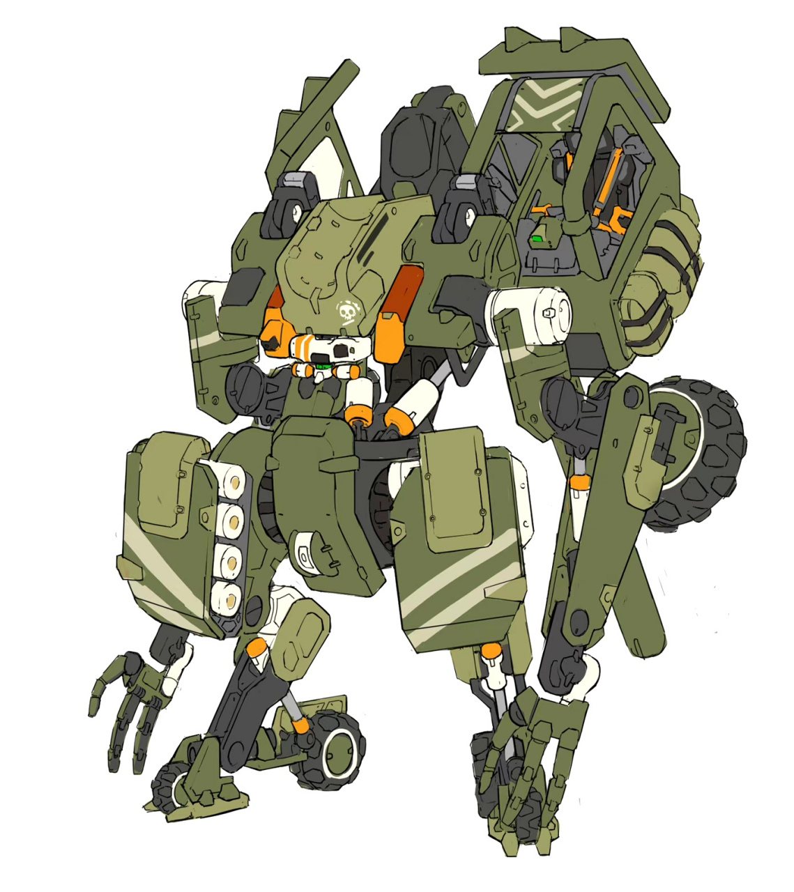 画师王亨利绘制的一组动漫机甲插画,用丰富的想象力创造出充满机械