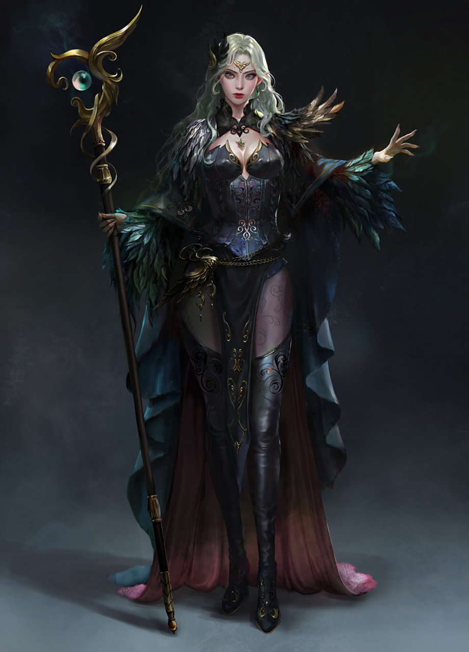 建模欣赏:乌鸦女巫,建模师hansol lee,参考原画yelli.