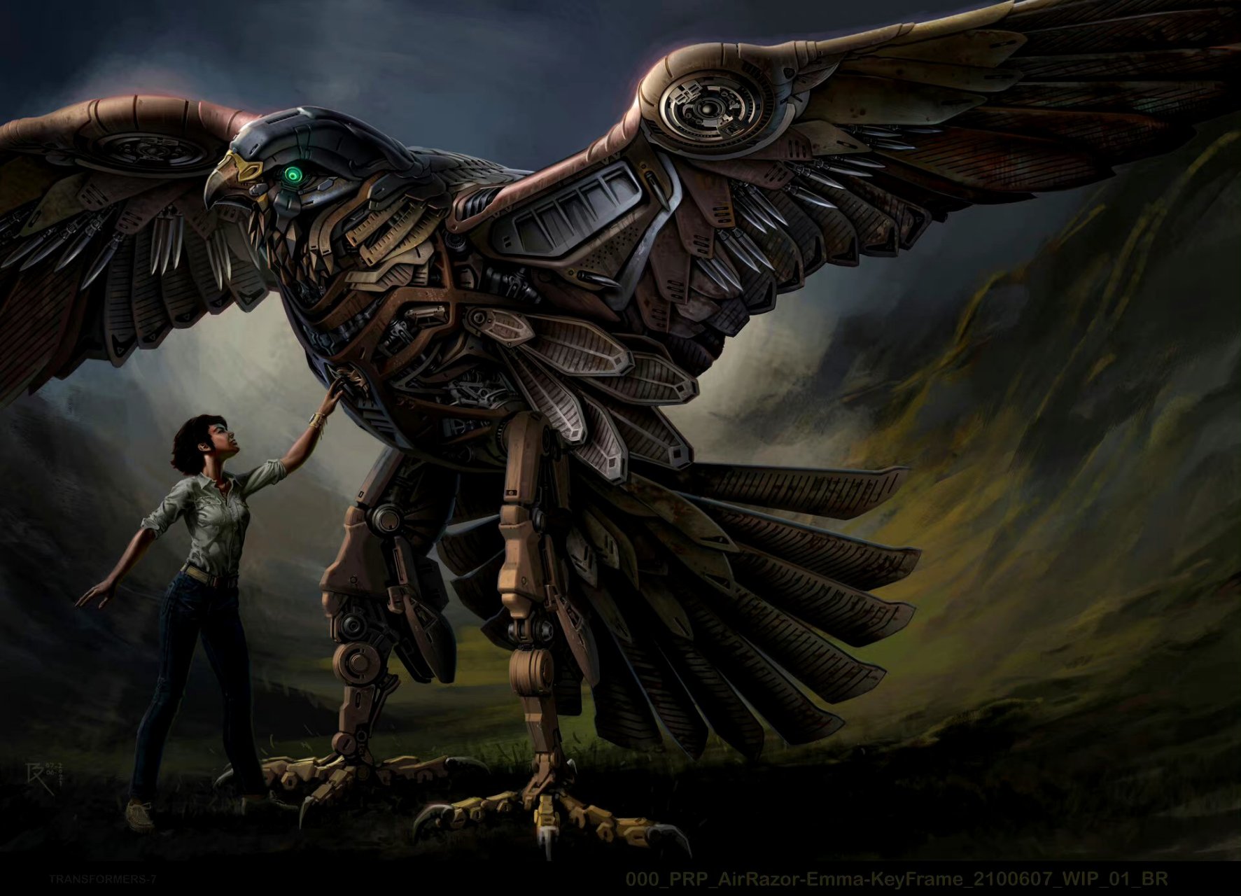 电影《变形金刚:超能勇士崛起》飞箭勇士早期设定图,设计师bartol