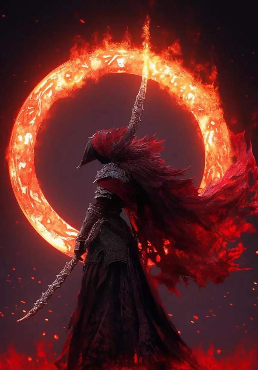 一组ai生成的奇幻角色插画,魔王剑士,by midjourney.