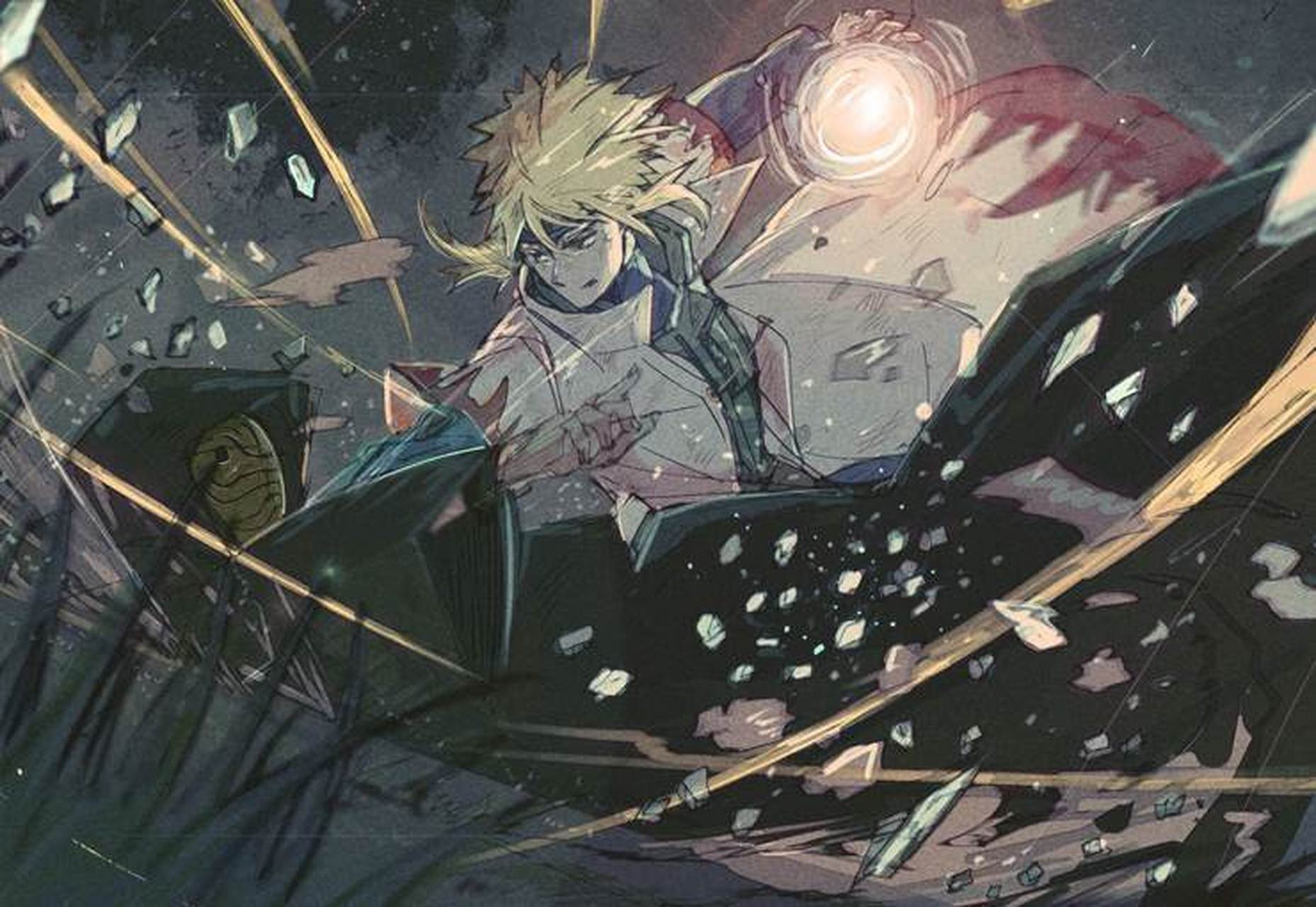 《火影忍者》金色闪光 波风水门插画作品欣赏,木叶隐村的第四代火影.