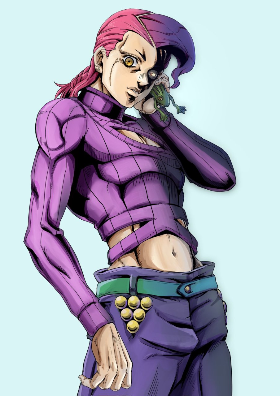画师石本峻一绘制的一组《jojo的奇妙冒险 黄金之风》角色插画作品