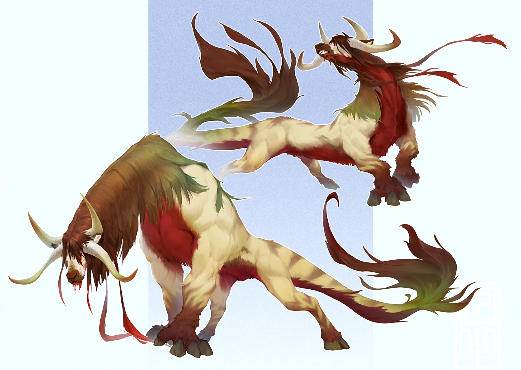 画师chen starry一组奇幻生物插画:龙生九子.#动漫# #插画# #二次元