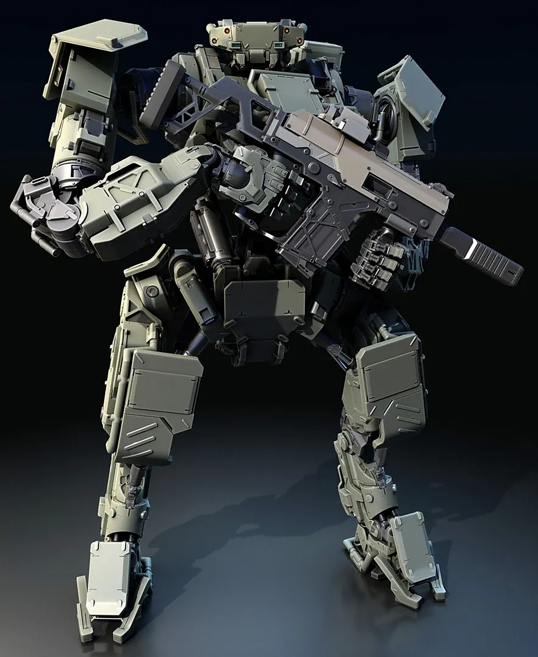 建模欣赏:一组未来双足作战机甲,分为两种作战形态.