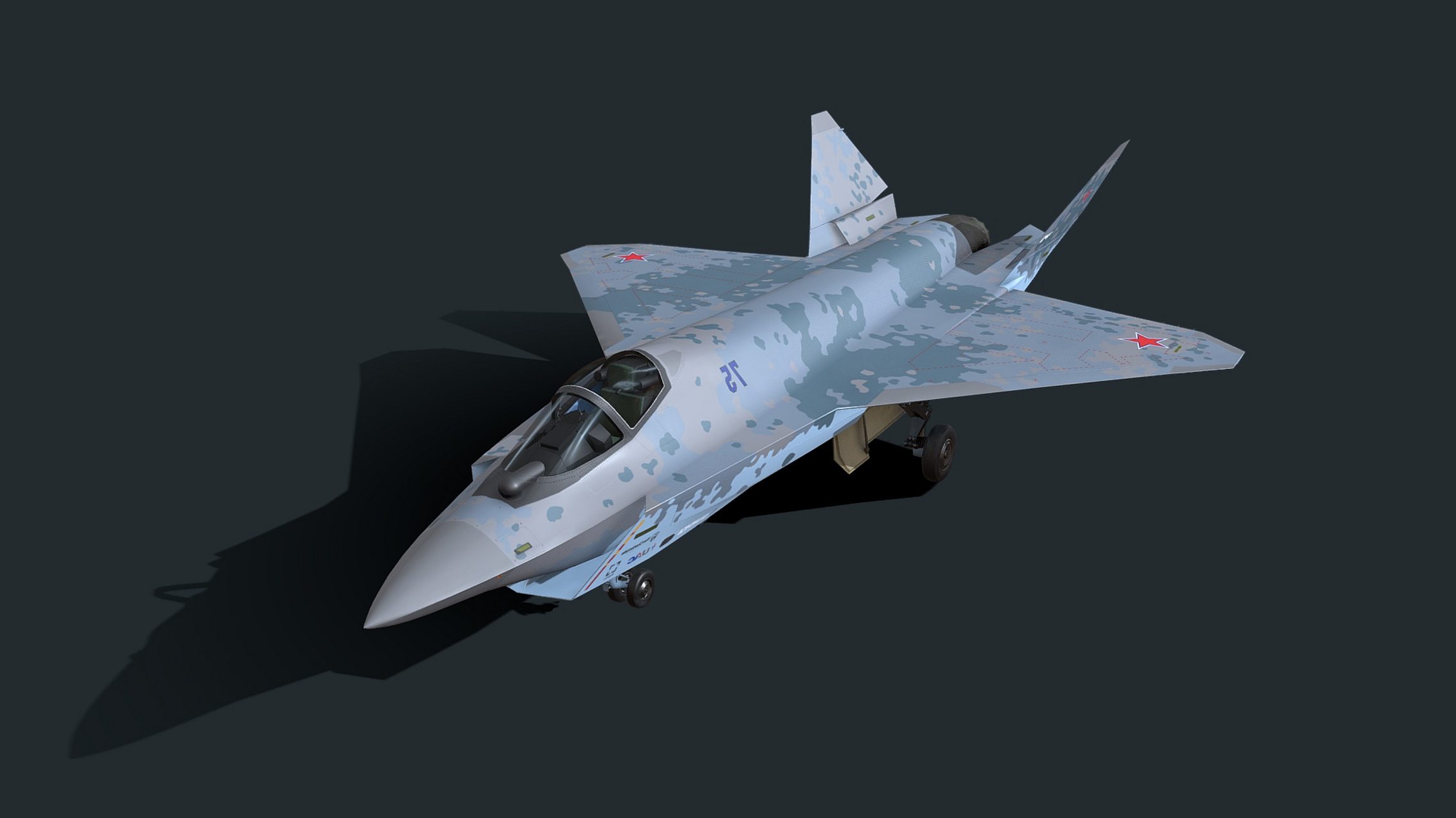 建模欣赏:俄罗斯空天军 苏-75战斗机.#动漫# #模型# #战斗机