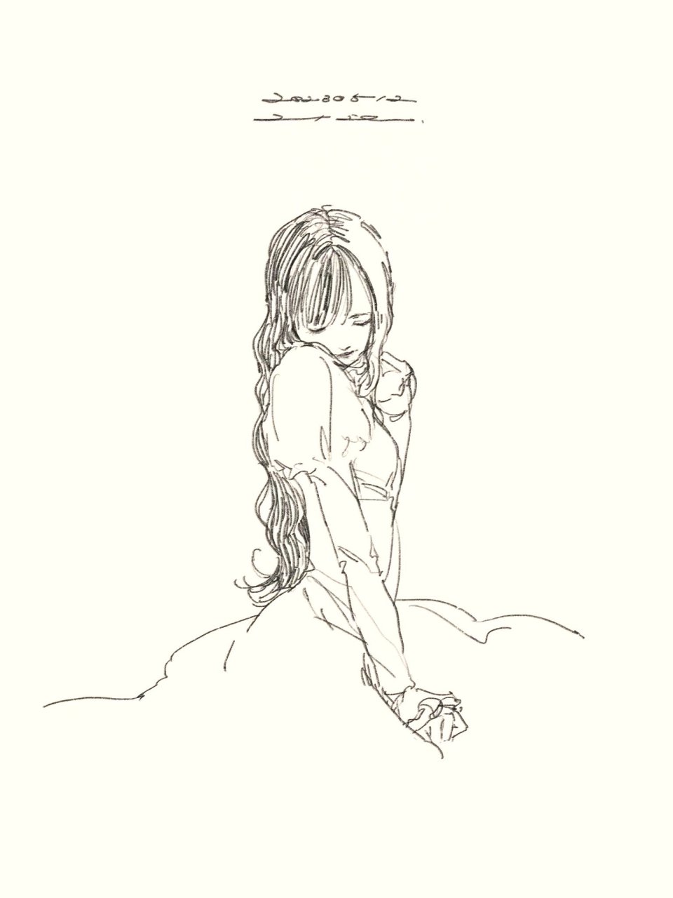 一组人物线稿插画欣赏,用简单的线条勾勒出人物的动作与神态,by nem