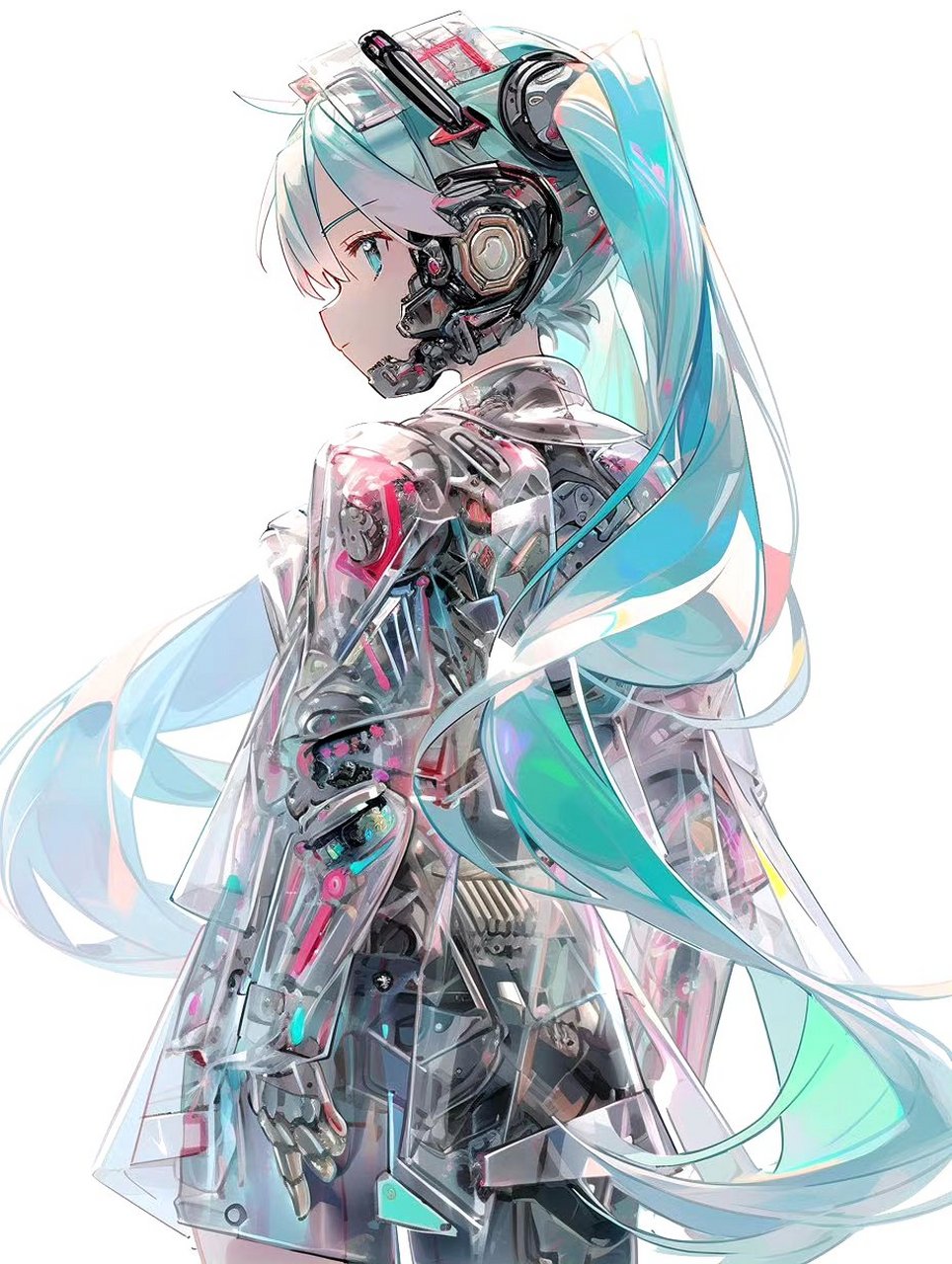 一组机械版初音未来,ai生成,by nijijourney .#动漫# #插画# #二次元