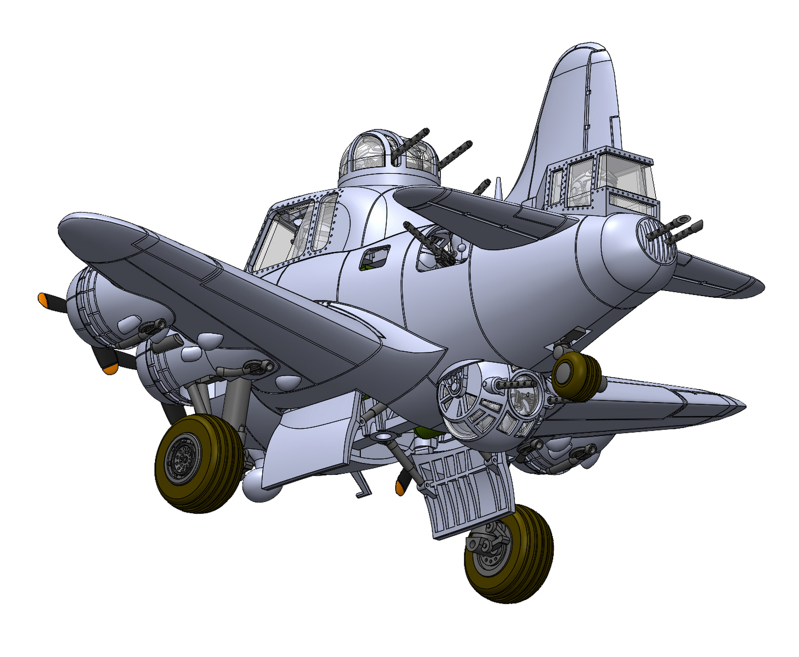 建模欣赏:拓城模型 q版 b-17"空中堡垒"轰炸机,机身内可以放入10个