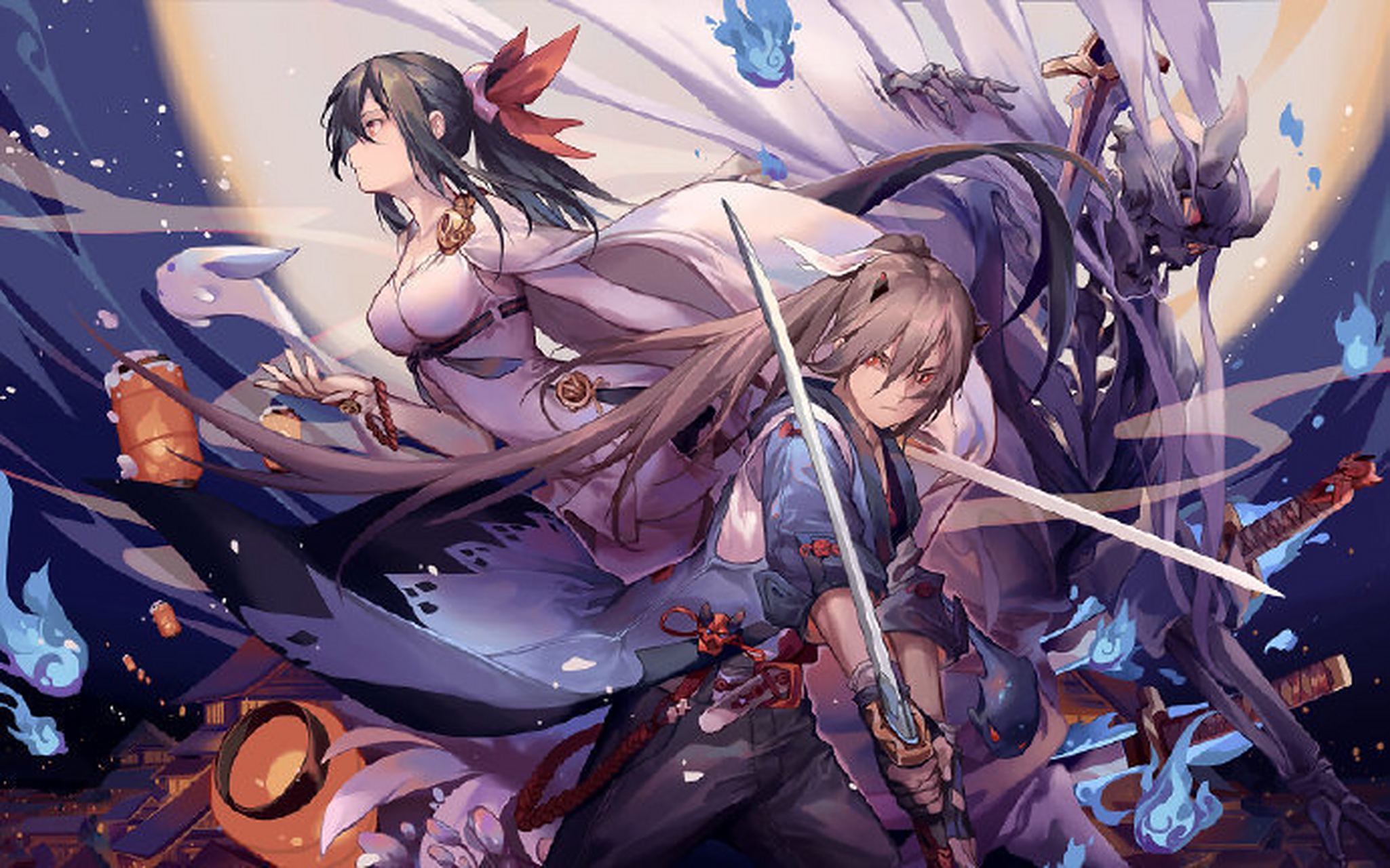 画师cot tan动漫游戏角色插画,色彩柔和,人物透着精致可爱.