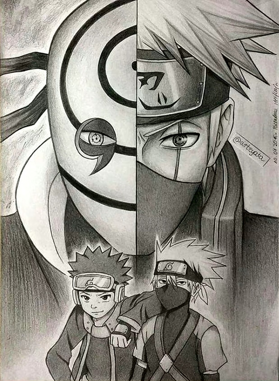 波兰画师arteyata创作的一组动漫《火影忍者》人物插画,将对手,朋友