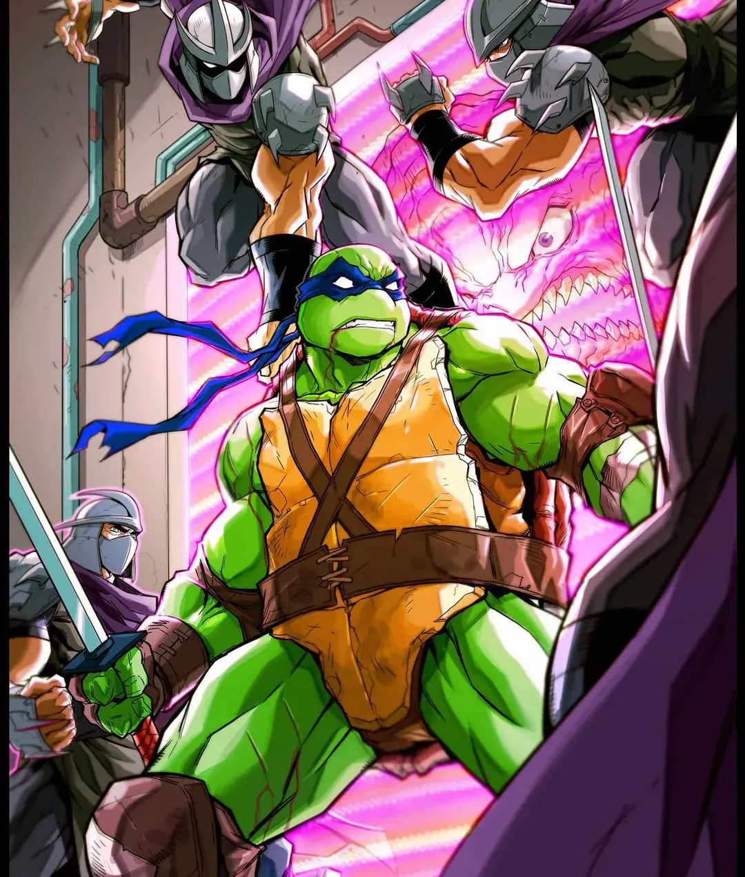 画师eddie nunez创作的动画《忍者神龟》角色插画,给童年的回忆带来了