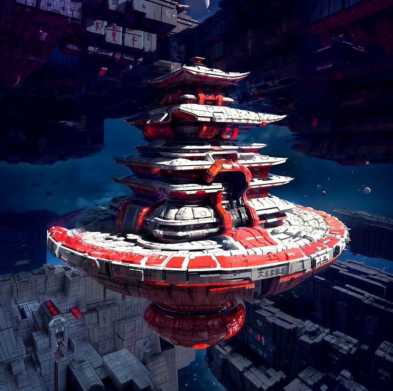 未来城市,钢铁之城,ai科幻场景作品欣赏.#动漫# #插画# #科幻