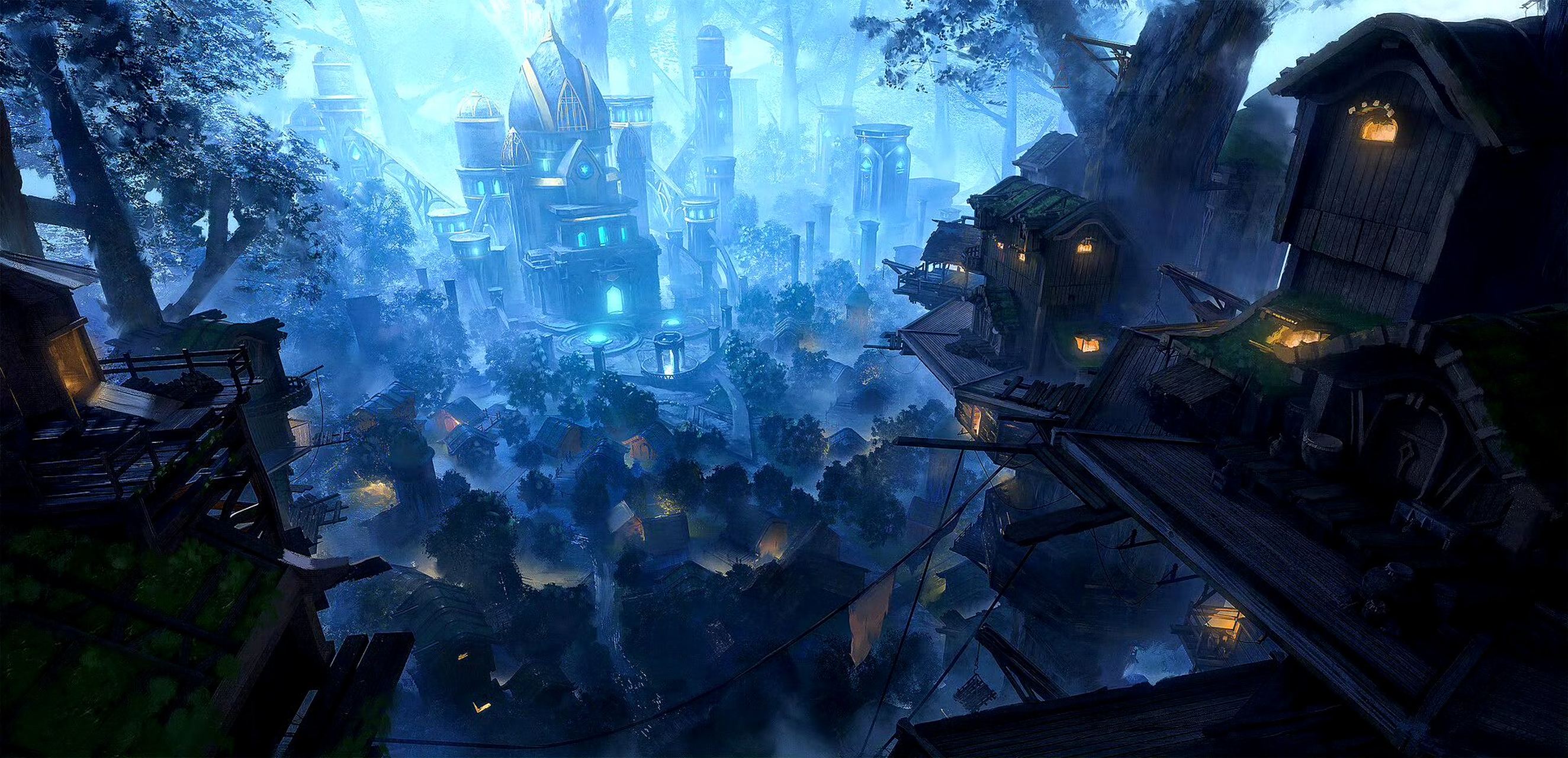 一组游戏《无尽对决》场景概念设计欣赏,by isla yalu wen.