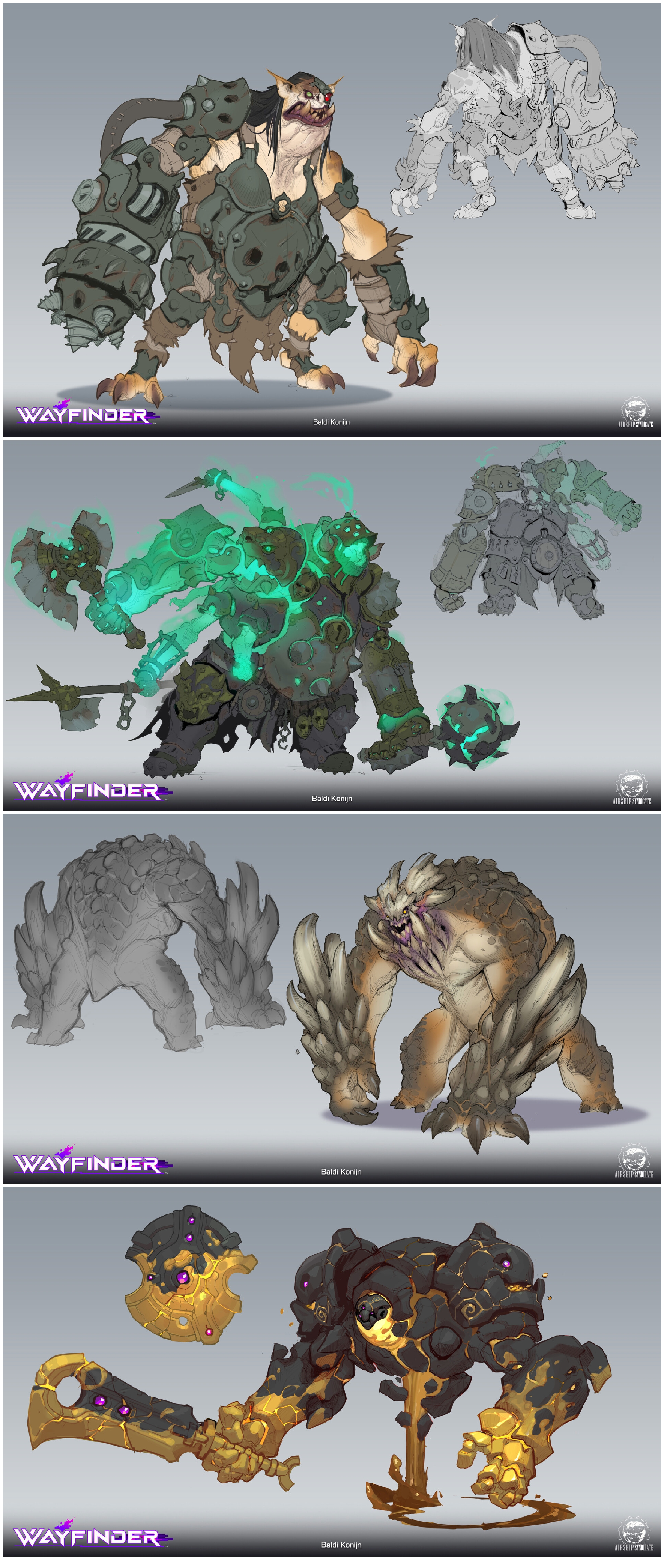 一组游戏《寻路者》角色设计欣赏,展现了游戏迷宫中的各种怪物