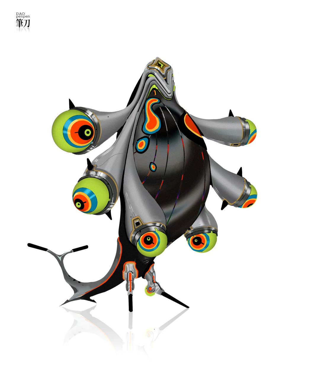 一组奇幻生物插画欣赏,机械与生物的结合,by dao penpen.