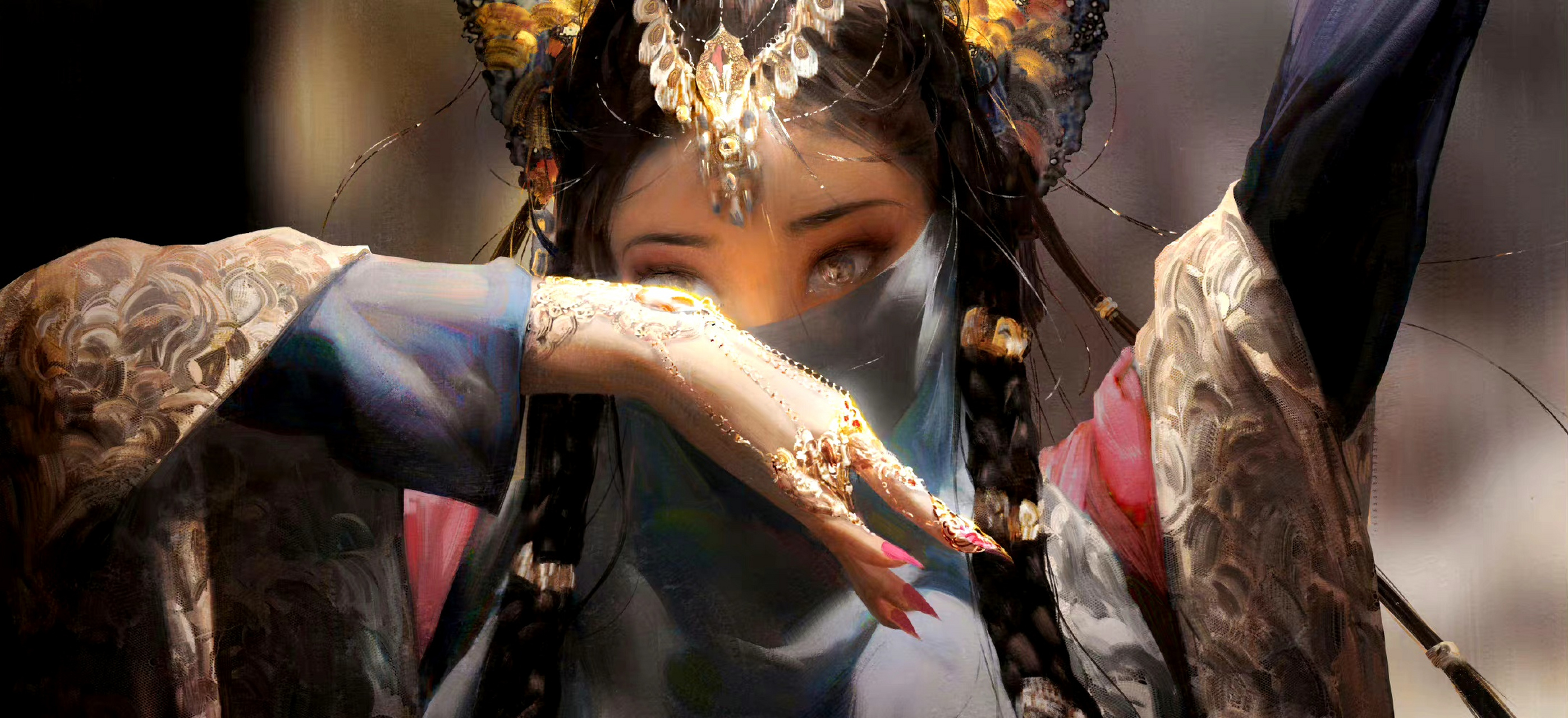 "古风角色插画欣赏,by dannylailai.#动漫# #插画# #国风召集令