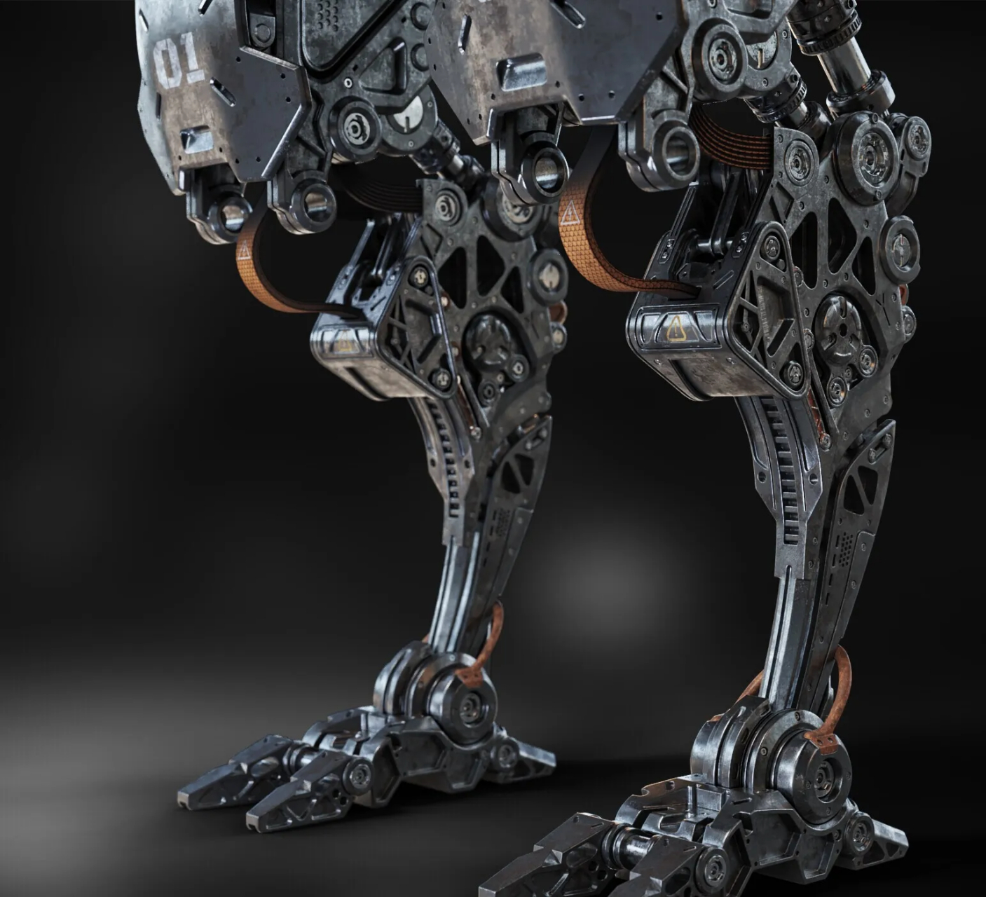 建模欣赏:多足与双足行走机甲,技术路线不同,产品也不同.