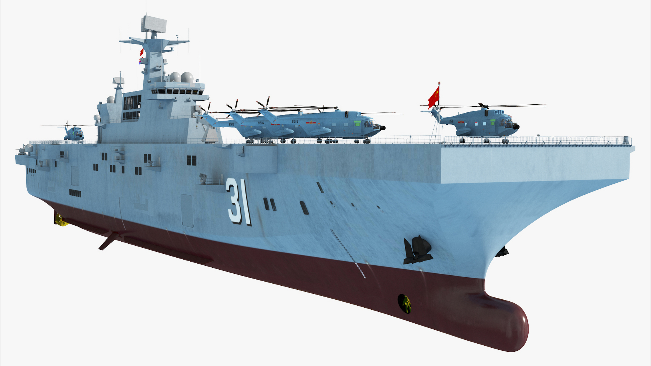 建模欣赏:中国海军 0750型两栖攻击舰,更大的076已经在路上了.