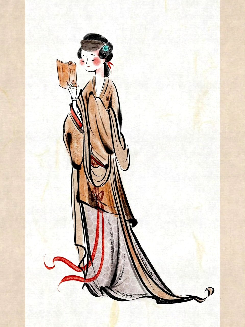 画师张雨路古风水墨人物插画欣赏,风格写意,人物神态十分生动.