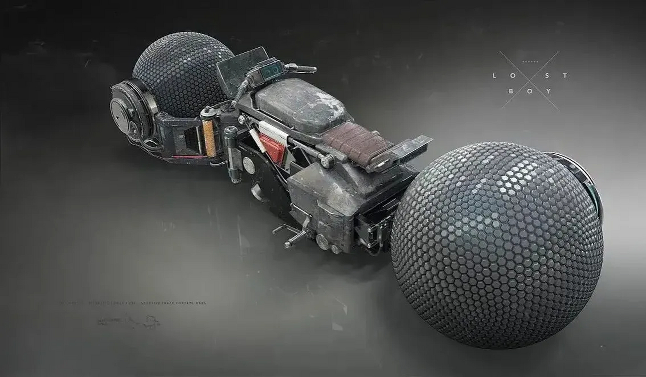 建模欣赏:一组未来摩托设计建模,双轮可以多方向运动.