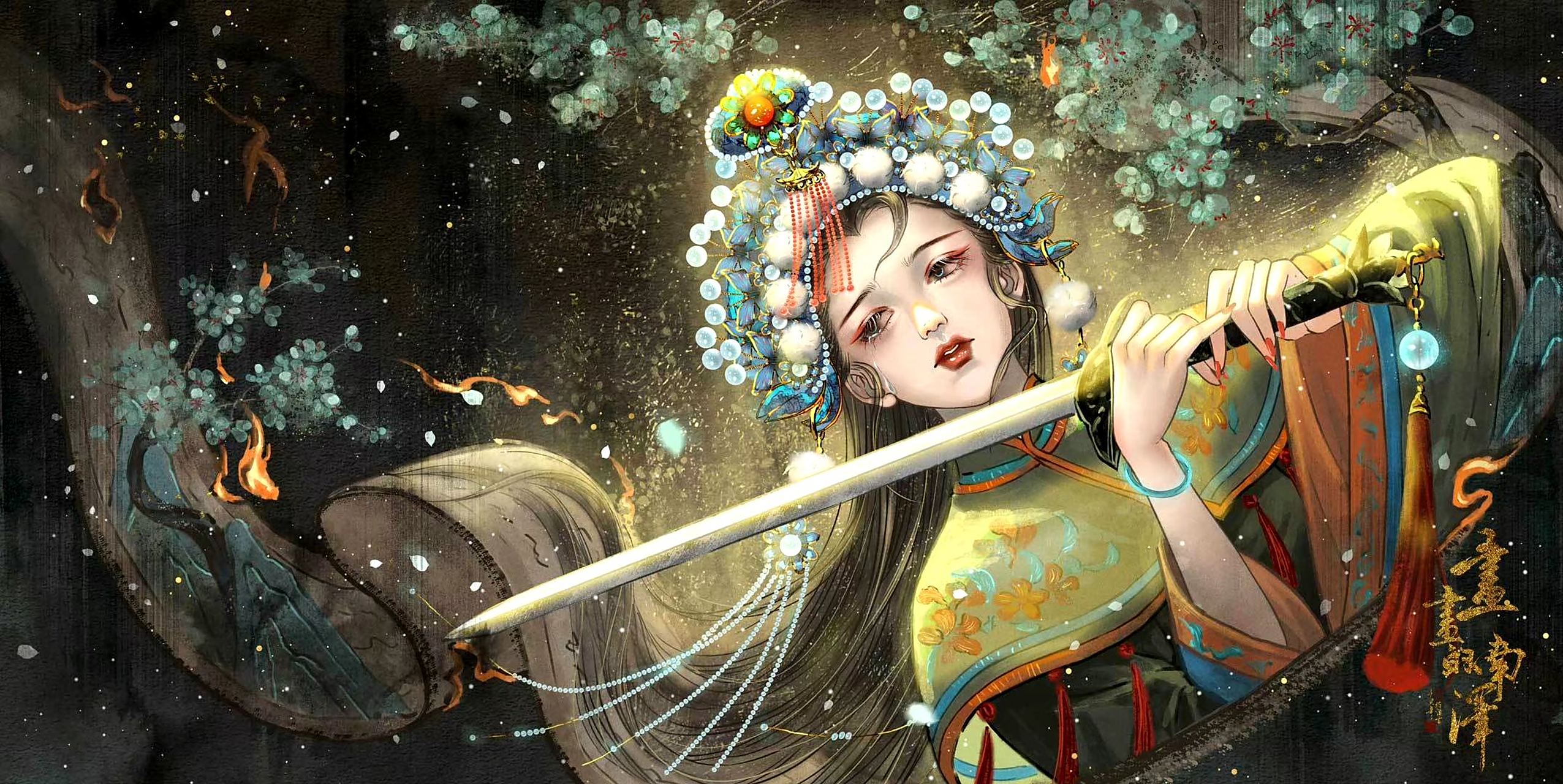 一组主题为《千年女子》的国风人物插画,by 画画的南泽.