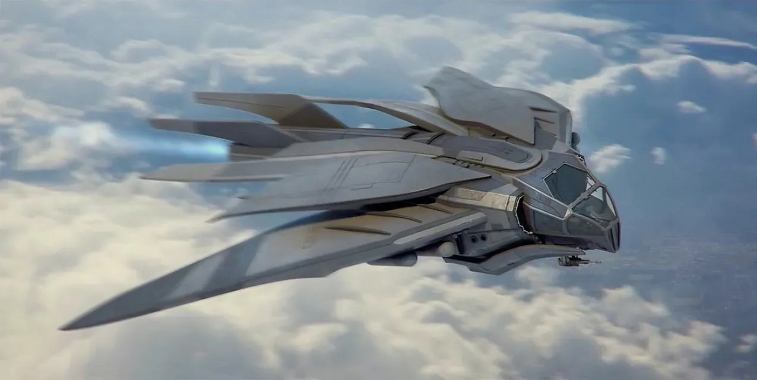 一组科幻载具欣赏,大气层内外飞行的飞船与战机.